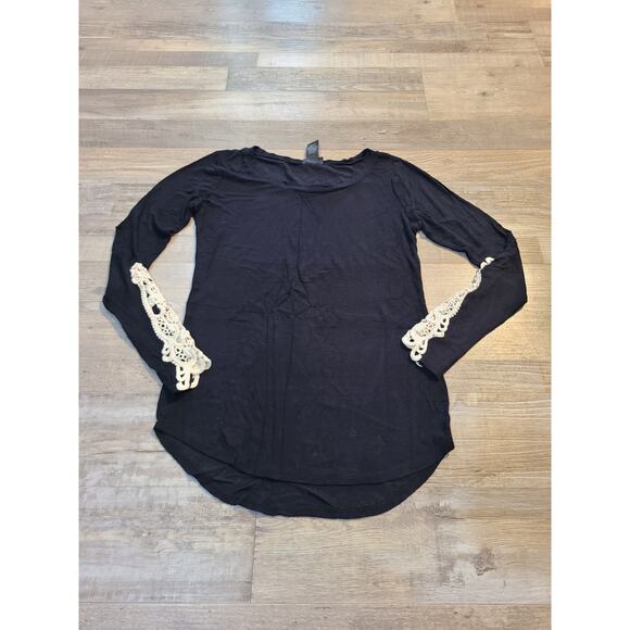 Rue 21 small women's long sleeve black blouse - Picture 1 of 8